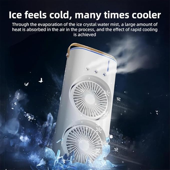 Electric Fan Desktop Double-Head Powerful Air Cooler (1 Pc / With Remote)